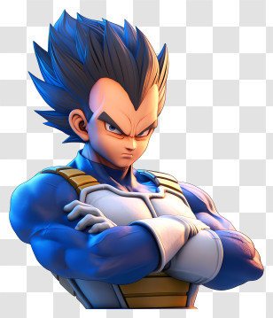 Vegeta - Blue Armored Anime Warrior Transparent PNG