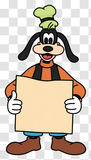 Goofy Holding Blank Signboard - Goofy With Sign Transparent PNG