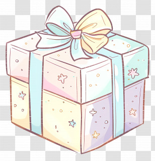 Gift Clipart - Decorative Gift Box With Ribbon Transparent PNG