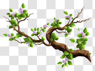 Realistic Style Tree Branch - Flowering Branch Illustration Transparent PNG