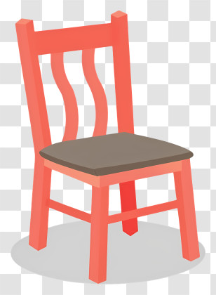 Red Chair - Red Wooden Chair Illustration Transparent PNG