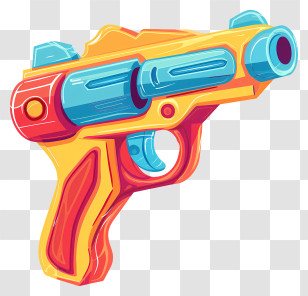 Water Pistol - Colorful Toy Gun Illustration Transparent PNG