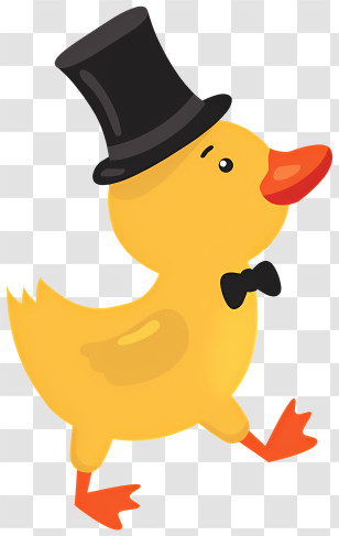Icon - Cool Duck In Top Hat And Bow Tie Transparent PNG