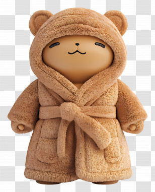 Bathrobe - Cute Brown Bear In Cozy Robe Transparent PNG