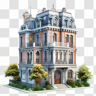 3d House - Victorian Style House Transparent PNG