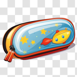 Pencil Case
 - Rocket-Themed Pencil Case With Starry Design Transparent PNG