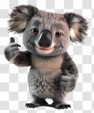 Thumb Up - Friendly Cartoon Koala Illustration Transparent PNG