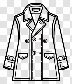 Trench Coat - Coat Illustration Drawing Transparent PNG
