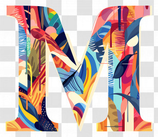 Letter M - Colorful Decorative Letter M Transparent PNG