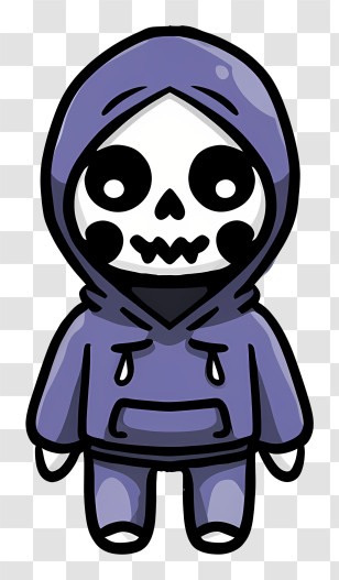 Cartoon - Cartoon Skeleton In A Hoodie Transparent PNG