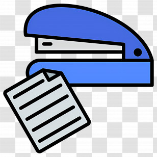 Stapler - Blue Stapler Holding Paper Transparent PNG