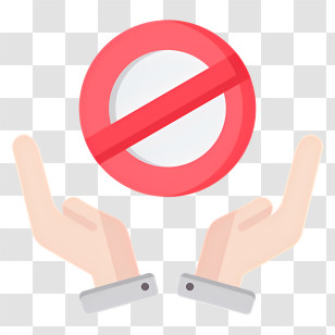 Not Allowed Icon - Prohibition Sign With Hands Transparent PNG