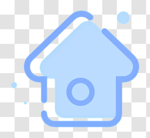 Simple Blue And White Drawing - Blue House Icon Transparent PNG