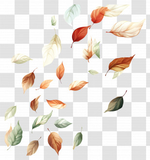 Fluttering Leaves - Autumn Falling Leaves Illustration Transparent PNG