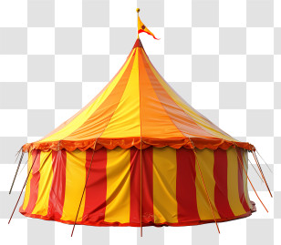 Tent Of Carnival - Bright Circus Tent With Striped Design Transparent PNG
