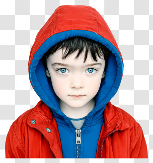 Young Child - Boy In Red Hoodie Portrait Transparent PNG