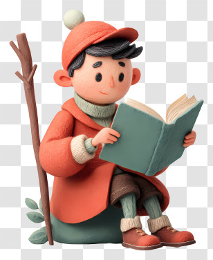 Reading Book - Reading Boy Figurine With Book Transparent PNG