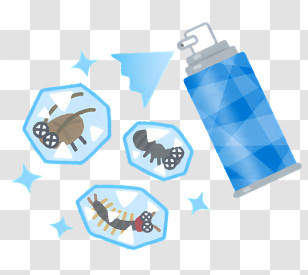 Clipart - Insect Spray With Frozen Bugs Transparent PNG