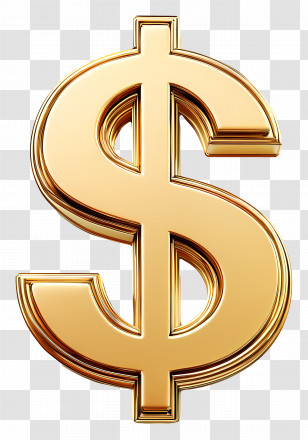 Golden Dollar Sign - Golden Dollar Sign Symbol Transparent PNG