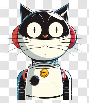 Cat Robot - Futuristic Robot Cat Illustration Transparent PNG