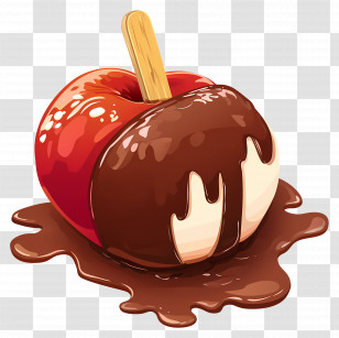 Chocolate Covered Apple - Chocolate-Dipped Apple Treat Transparent PNG