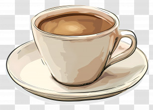 Americano Coffee - Single Coffee Cup With Saucer Transparent PNG