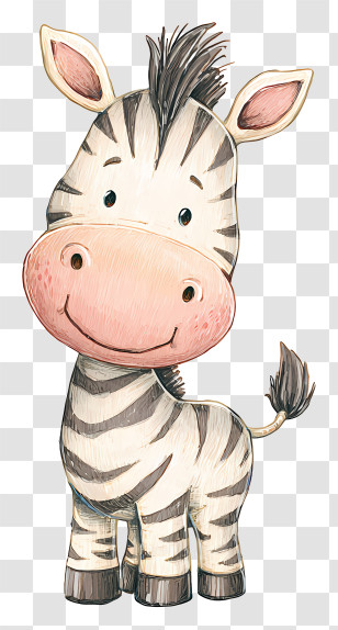 Cute Funny Zebra - Cute Cartoon Zebra Transparent PNG