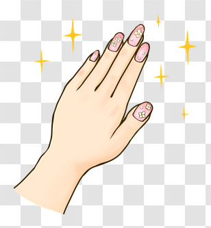 Icon - Decorative Hand With Floral Nail Art Transparent PNG