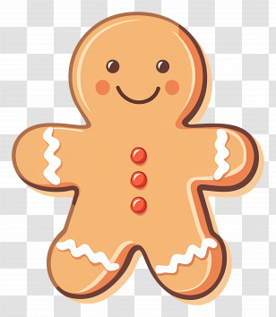 Gingerbread Man - Smiling Gingerbread Man Cookie For Christmas Transparent PNG