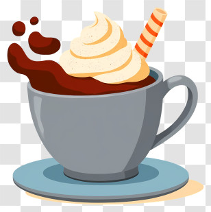 Mug Of Cocoa - Cup Of Hot Chocolate With Whipped Cream Transparent PNG