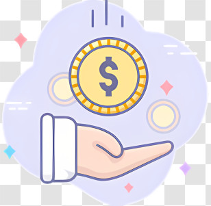 Icon - Cartoon Hand Catching A Falling Coin Transparent PNG