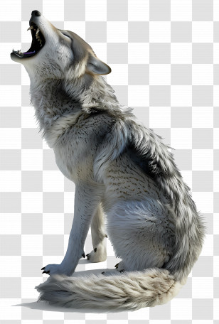 Wolf Howling - Howling Wolf In Gray Fur Transparent PNG