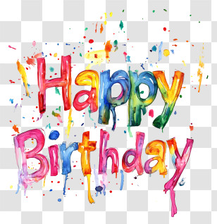 Birthday Text - Happy Birthday Colorful Text Transparent PNG