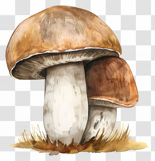 Boletus Mushroom - Watercolor Mushrooms Illustration Transparent PNG