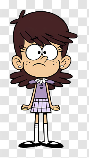 Luna Loud - Cute Brown-haired Cartoon Girl Character Transparent PNG