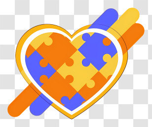 Heart Shaped Puzzle Piece - Colorful Puzzle Heart Illustration Transparent PNG