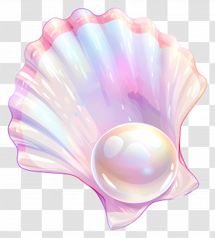Pearl - Iridescent Pearl In An Open Shell Illustration Transparent PNG