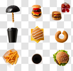 Fast Food - Various Fast Food Icons Transparent PNG