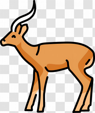 Gazelle - Cartoon Antelope In Wildlife Theme Transparent PNG