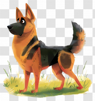 Dog German Shepherd - Cartoon German Shepherd Dog Transparent PNG