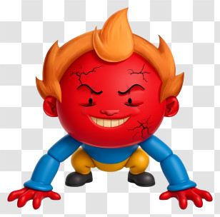 Creepy Clown - Red Crouching Demon Character Transparent PNG