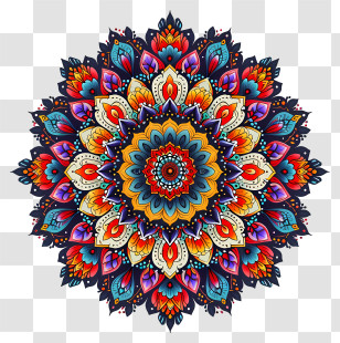 Mandala - Detailed Vibrant Artistic Mandala Design Transparent PNG