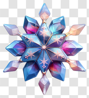 Snowflake Animated - Blue Gem Snowflake Transparent PNG