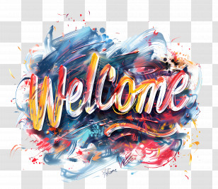 Welcome - Colorful Welcome Sign Transparent PNG
