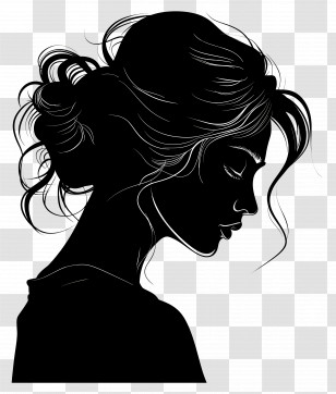 Sad Woman Silhouette - Elegant Silhouette Of A Woman Transparent PNG