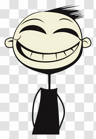 Stick Figure Laughing - Happy Cartoon Character Transparent PNG