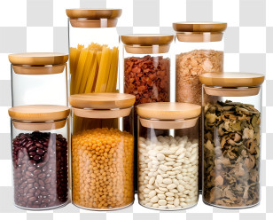 Food Storage Containers - Assorted Glass Jars With Food Storage Transparent PNG