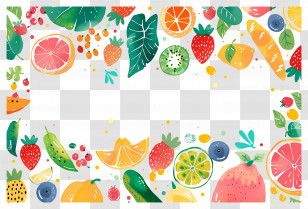 Food Background - Vibrant Fruit Border Frame For Design Concepts Transparent PNG