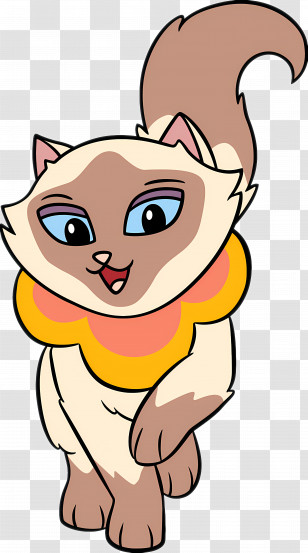 Sagwa - Cute Cartoon Cat Walking Transparent PNG
