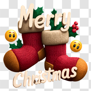 Merry Christmas Text - Merry Christmas Stockings Transparent PNG